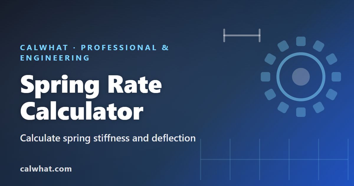 Spring Rate Calc 彈簧K值計算器 - 計算壓縮彈簧剛性係數與彈力 | Spring Rate Calculator